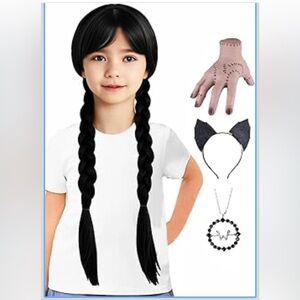 Girls Wednesday Addams Wig
